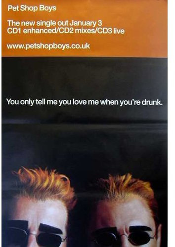 Pet Shop Boys Poster You Only Tell Me Love – 100 x 150 cm