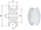 Zabi Nylon Seilrolle d = 28 mm fur Seil 6 mm Kunststoffprofilrollen ohne Lager (Gleitlager)
