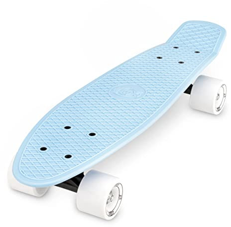 Xootz Kinder Plastic Kid's Retro Cruiser Skateboard aus Kunststoff, Blau, 55,9 cm, Pastellblau, 22-Inch