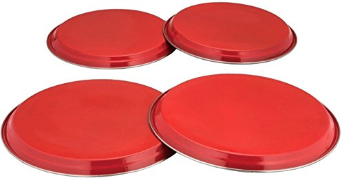 High Quality Hob Cover Set 4PC Stainless Steel Electric Cooker Oven Hobs Protector Burner Hob Ring Lid Set- choice of 6 Colours (Red)