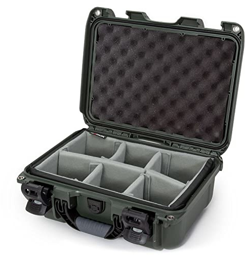 NANUK Medium-Serie 915 Schutzkoffer aus NK-7-Harz mit gepolsterten Trennwänden, leicht, wasserdicht, Olivgrün
