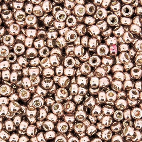 Miyuki 11 Round Japanese Rocailles Glass Seed Beads 11 Approximately 24 Gram 5 Inch Tube Galvanized Lt Rose Gold