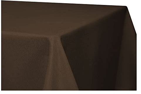 Tischdecke 110 x 110 cm quadratisch Braun Leinenoptik Lotuseffekt Tischwäsche Wasserabweisend Tischtuch Fleckenabweisend Bügelfrei Abwischbar Waschbar Innen und Außen Perleffekt