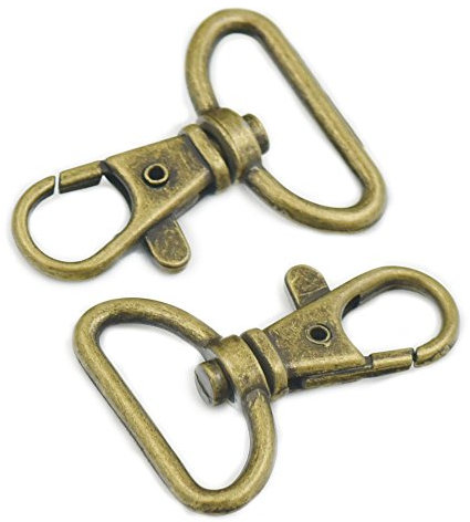 fujiyuan 20 PCS Drehgelenk Hummer Verschlüsse Metall Ergebnisse Clips 25 mm Snap Lanyard Staubbeutel Pack Träger, metall, bronze, (43mm)long