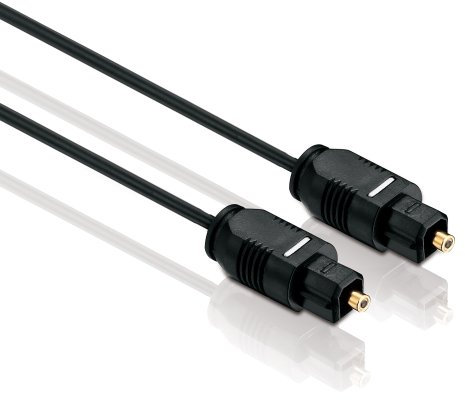 HDSupply TC010-020 Toslink S/PDIF Cable de Audio, Fibra óptica, Enchufe, Ø 2.2 mm, 2.00 m, Negro