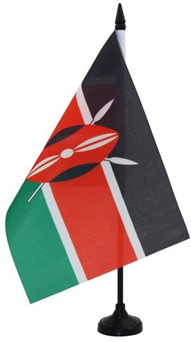 AZ FLAG - Tischflagge Kenia - 21x14 cm - Kenianische Tischfahne 14 x 21 Cm - Flaggen