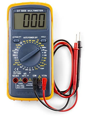 Multimètre Numérique Skytronic, 32 Plages de Mesure, Fréquence, Température, Capacité, Continuité, Signal Sonore, Outils Professionnel