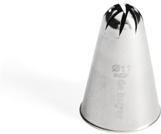 De Buyer - Douille à rose en inox - Diamètre 11 mm - En Inox, Idéale pour Décorer, Garnir et Remplir, Sans Soudure pour Hygiène Parfaite, S'Adapte aux Poches Pâtissières