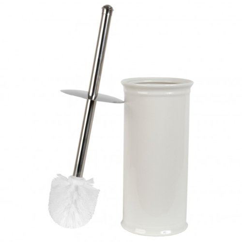 Clayre & Eef 60118 WC-Bürste Toilettenbürste Keramik Metall creme- weiß