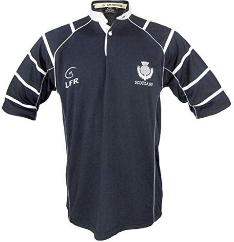 SCHOTTLAND ATMUNGSAKTIV RUGBY SHIRT - Marine, XXXL