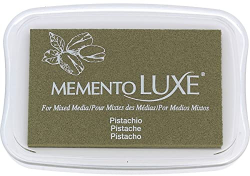 Tsukineko Memento Luxe Stempelkissen zum Stempeln-Grün, Pistazie-Groß-Wasserbasis-Deckend, Archivierung-Prägung, Holz, pad Size: 7,6 x 4,7 cm