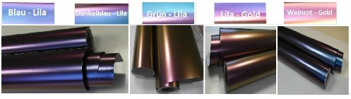Könighaus (8,29€/m2) Chameleon Grün Wird zu Lila Folie 500 x 152 cm blasenfrei mit Anleitung (Autofolie)