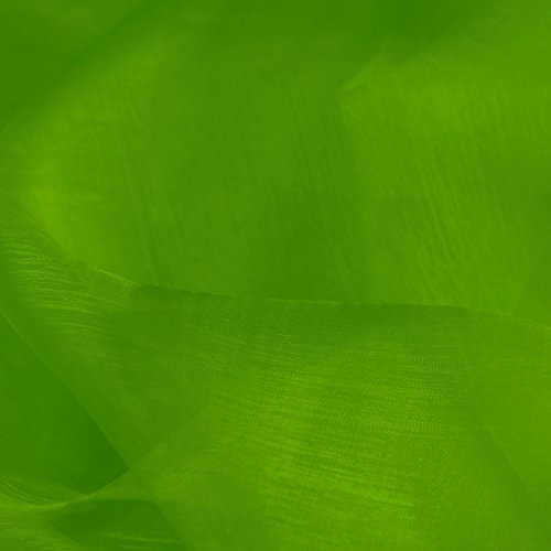 Crystal Organza Voile Sheer Fabric Material Crafts Curtains Costumes Dress Making Bridal Wedding Backdrops Decorations Displays Draping Furnishing | 59 - 150 cm Wide | Sold per Metre (Lime Green)