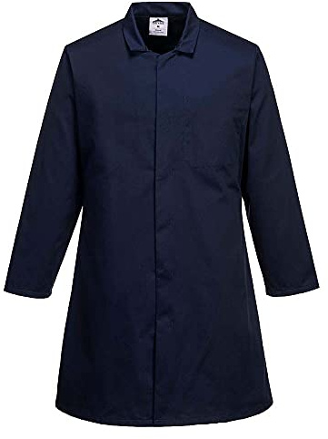 Portwest 2202 Food Industry 1 Pocket Coat Concealed Stud Front Twill Fabric | Navy, 3X Large, Polycotton, 65% Polyester, 35% Cotton, Polyester Blend, Secure Storage, Durable, Machine Washable, Sleeveless