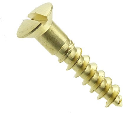 Linsensenk-Holzschraube mit Schlitz DIN 95 Messing blank 4 x 40-200 Stück