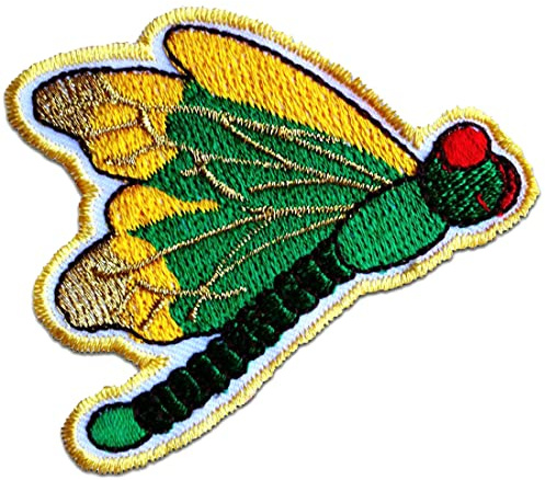 Catch the Patch Libelle Aufnäher zum Aufbügeln 7,5 x 5,6 cm Bügelbild für Kinder Mädchen mit Lieblingstier Insekt, Bügelpatch Patches Bügelflicken