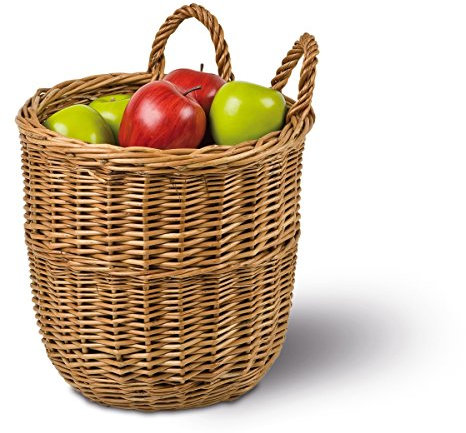 Gartenkorb Pflückkorb rund, braun, Ø 26cm x H 28/35cm