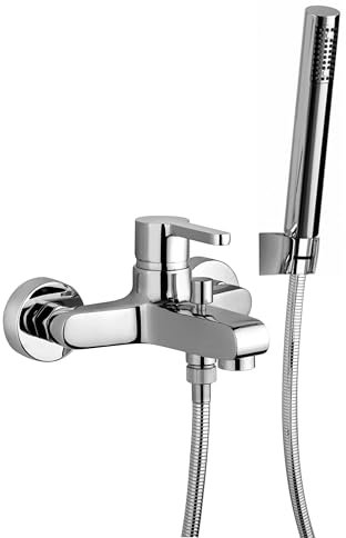 Paini Mitigeur de Baignoire avec Douche à Main Code 92cr100 série Arena – Made in Italy by Rubinetterie - Finition Chrome Brillant.