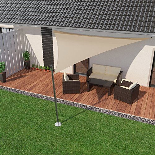 IBIZSAIL Premium Sonnensegel - Dreieck (gleichseitig) - 400 x 400 x 400 cm - Sand - wasserabweisend (inkl. Spannseilen)