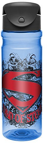 Zak! Designs Tritan Water Bottle with Flip-top Cap Featuring DC Comics Retro Superman Graphics, Break-Resistant and BPA-Free Plastic, 26 oz.