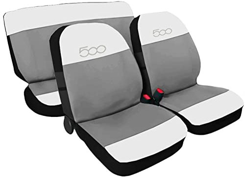 Lupex Shop 500_Bi.Gc Autositzbezüge, zweifarbig Weiß / Hellgrau