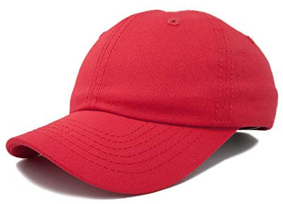 DALIX Baseballkappe, Vätermütze, einfarbig, für Herren und Damen, Baumwolle, verstellbar, unstrukturiert, weich, Rot/Ausflug, einfarbig (Getaway Solids), Einheitsgröße