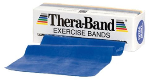 Thera Band ORIGINAL Übungsband Fitnessband Physioband 5,5 m, extra stark, BLAU