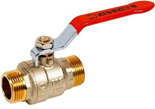 Sferaco - Valvole di intercettazione maniglia piatta - Valvola a sfera PN25 ACS Maniglia piatta rossa maschio/maschio 1(26x34)