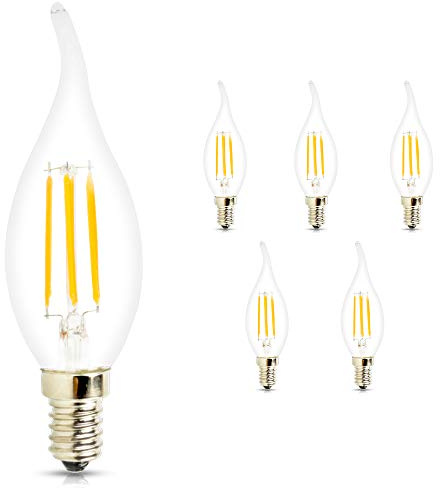 Mengjay® 5 Pack E14 4 W COB Fake Wolfram Candle Light AC 220 V One Jahr Garantie 4 W 420lm Warm Weiß 360 ° Abstrahlwinkel