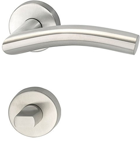 Drückergarnitur NEW YORK - auf Rosette, WC, 38 - 45, Edelstahl