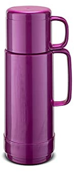 ROTPUNKT Isolierflasche 500ml mit integriertem Becher - Hochwertige Isolierkanne Made in Germany I Bis zu 24 h heiß & 36 h kalt (Andreas 80, Shiny Grape)