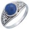 mantraroma Silber Ring Damen 925 Lapis Lazuli Edelstein blau ausgefallen verspielt