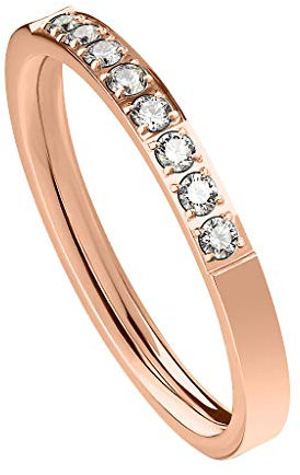 Piersando Damen Ring Verlobungsring Ehering mit Kristallen Strass Steinen Damenring Trauring Größe 57 (18.1) | Rosegold