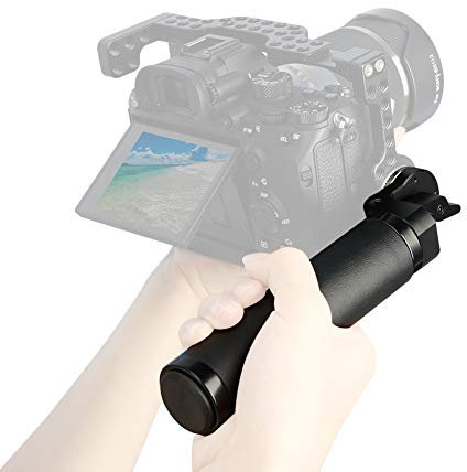 NICEYRIG Mango Lateral,Rosettengriff Ledergriff mit AR RI-Standard Adapter für Rosetten Montage (M6-Gewinde, 31,8 mm) für 15 mm Kamera-Schulter-Rig-Stützsystem