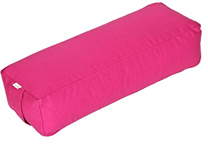 Yogabox Yoga Rechteckbolster Basic, Waschbarer Bezug aus 100% Baumwolle, Yogarolle eckig mit Buchweizenschalen befüllt, Yogakissen groß für Restoratives Yoga, Maße: ca. 60 x 20 x 14 cm