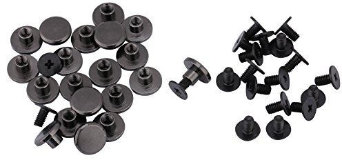 HEEPDD 20pcs Cuir Artisanat Rivet, vis à tête Plate fileté en Laiton 5mm / 8mm Ongles Rivet Maroquinerie Fournitures de réparation pour Ceinture Sangle Sac à Main