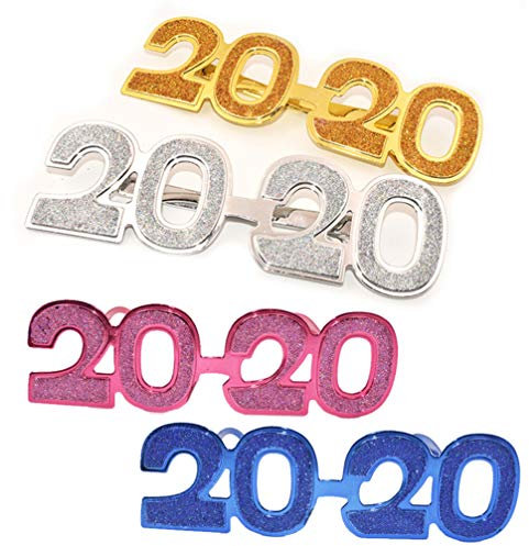 NUOBESTY 2020 brillen new year party papier brille party favor foto requisiten für 2020 silvester party 2020 abschlussfeier liefert 2 stücke (golden)