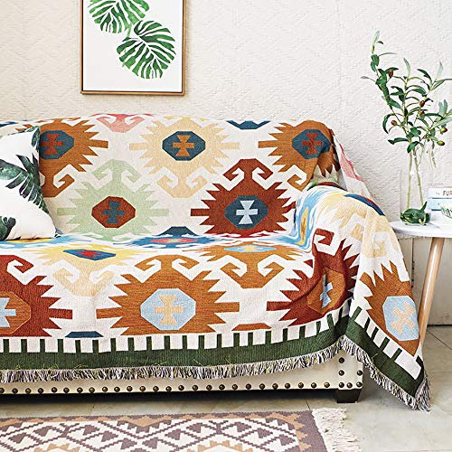 WANGLXST Luxuriös Decke Strick, Überwurfdecke Vintage-Quasten, Patchwork-Decke, Warm Dekorativ für Zuhause, 90 * 210cm