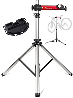 West Biking Bike Repair Stands - Adjustable Foldable Bicycle Maintenance Rack Workstand for Home Mechanics, 85lbs Extensible Tripod Base Park Tool Repair Stand for Road Mountain Bikes