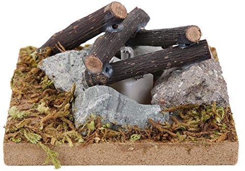 Mini Puppenhaus Lagerfeuer, Miniatur Puppenhaus Garten Szene Lagerfeuer Simulation Holz Lagerfeuer für DIY Puppen Hausmöbel(Holz)