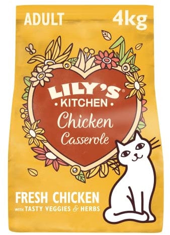 Lily's Kitchen Made with Natural Ingredients Adult Dry Cat Food Bag Chicken with Veggies Grain-Free Recipe 4kg