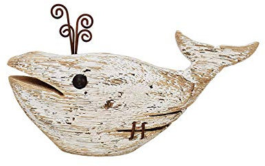 Holzwal-Statue, nautische Tischdekoration, rustikale Wal, Tierfigur, Used-Look, Holzwal, Skulptur, lustig, Strand, Ozean, Dekor (1, 20,3 cm H)