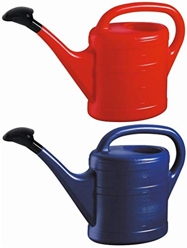 2X Gießkanne 5L ROT + BLAU + 1x KÜHLSCHRANKMAGNET! Gießkannen Kunststoff für groß & klein, Garten & Zimmerpflanzen Gieskanne Gieskannen Giesskanne 5 Liter Watering Can Kinder Zimmergießkanne