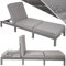 TecTake® Tumbona Jardín Exterior de Ratán y Acero con Cojines, Tumbona de Piscina con Respaldo Regulable en 6 Posiciones, Tumbona de Playa Estable y Resistente a Intemperie, Fácil Limpieza - Gris