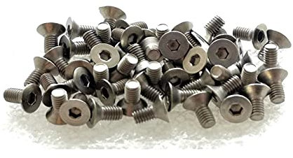 OPYTR Dübel DIN 7991 Titan-Schrauben M3x4 M3x5 M3x6 M3x7 M3x8 M3x10 M3x12 M3x14 Flachkopf Hex 2.0 Treiber Ti GR2 poliert 10 Stück Anker (Length : 10mm, Größe : M3)