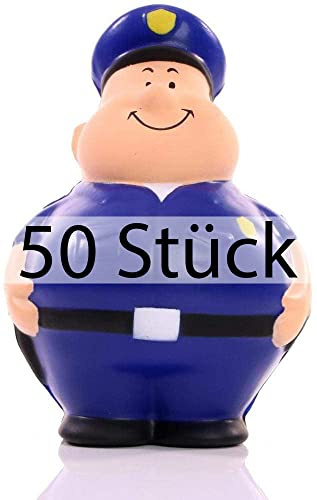 SQUEEZIES Poli Bert - Der Antistress Polizist sorgt für Recht und Ordnung und Entspannung - Geschenk für alle Anlässe - 10er Pack