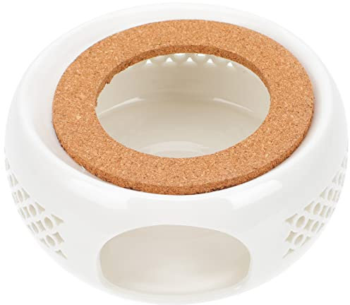 TOPBATHY tea warmer Tealight Heating Base tealight holder Candle Wax Warmer incense holder burner Tea heating pad brandy warmer mug heater Chic Teapot Heater Wood white modern Art