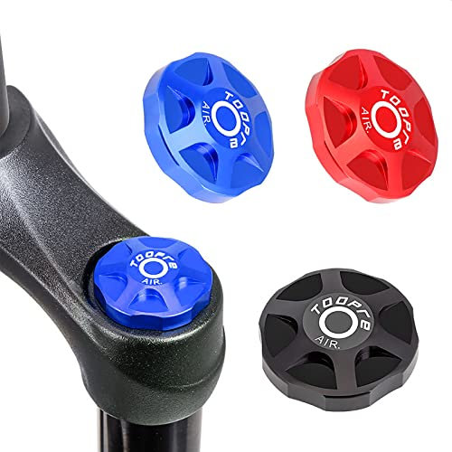 ALEOED Bicycle Front Fork Cap Suspension Cover Aluminum Alloy Air Gas Shoulder Cover Valve Protector Parts for Mountain Bike Road Bike MTB(Blue)
