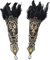 FAD-4U Damen Feder Manschetten,Fingerlose Federärmel,Vintage Feder Spitze Handschuhe,Steampunk Armstulpen für Halloween, karneval, Gotische Kleiderparty
