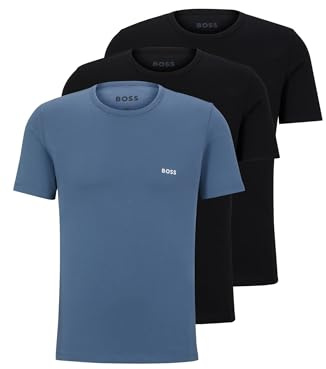 BOSS Mens TShirtRN 3P Classic Three-Pack of Branded Underwear T-Shirts in Cotton Size M